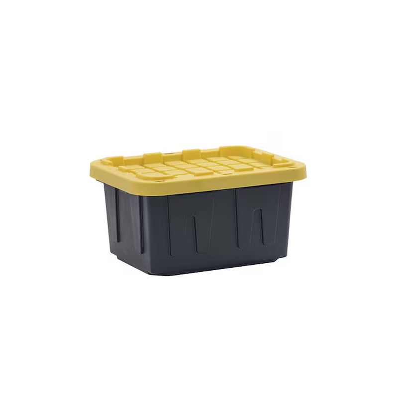 Commander Medium 15-Gallons (60-Quart) Black and Yellow Tote with Standard Snap Lid